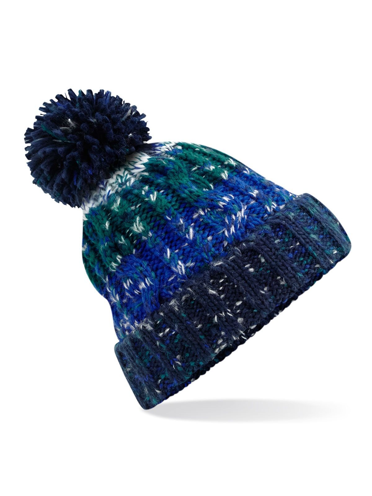 Beanies Corkscrew Pom Pom Beanie alpine blues bestickbar und bedruckbar – LA1970