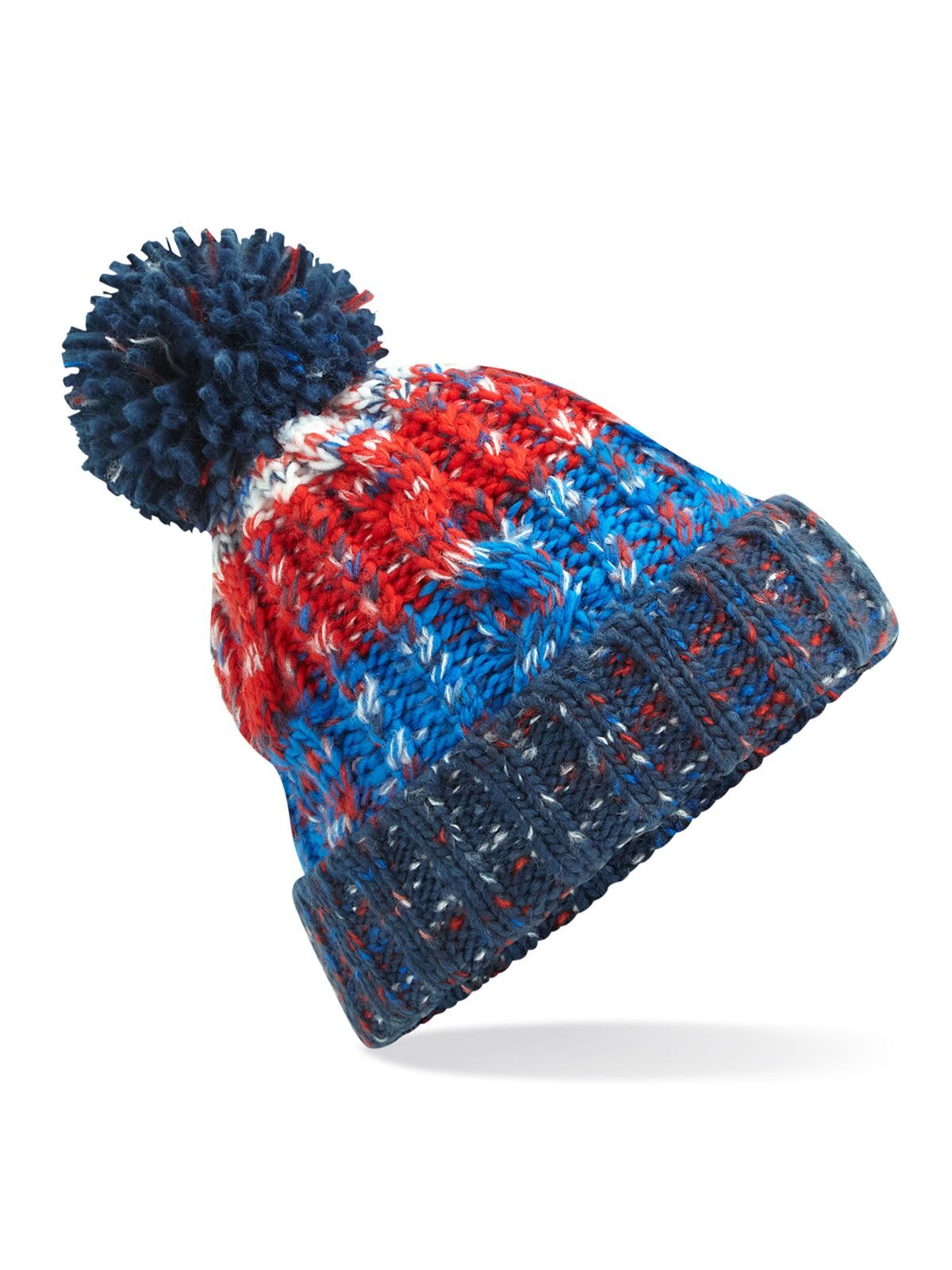 Beanies Corkscrew Pom Pom Beanie chilli blues bestickbar und bedruckbar – LA1970
