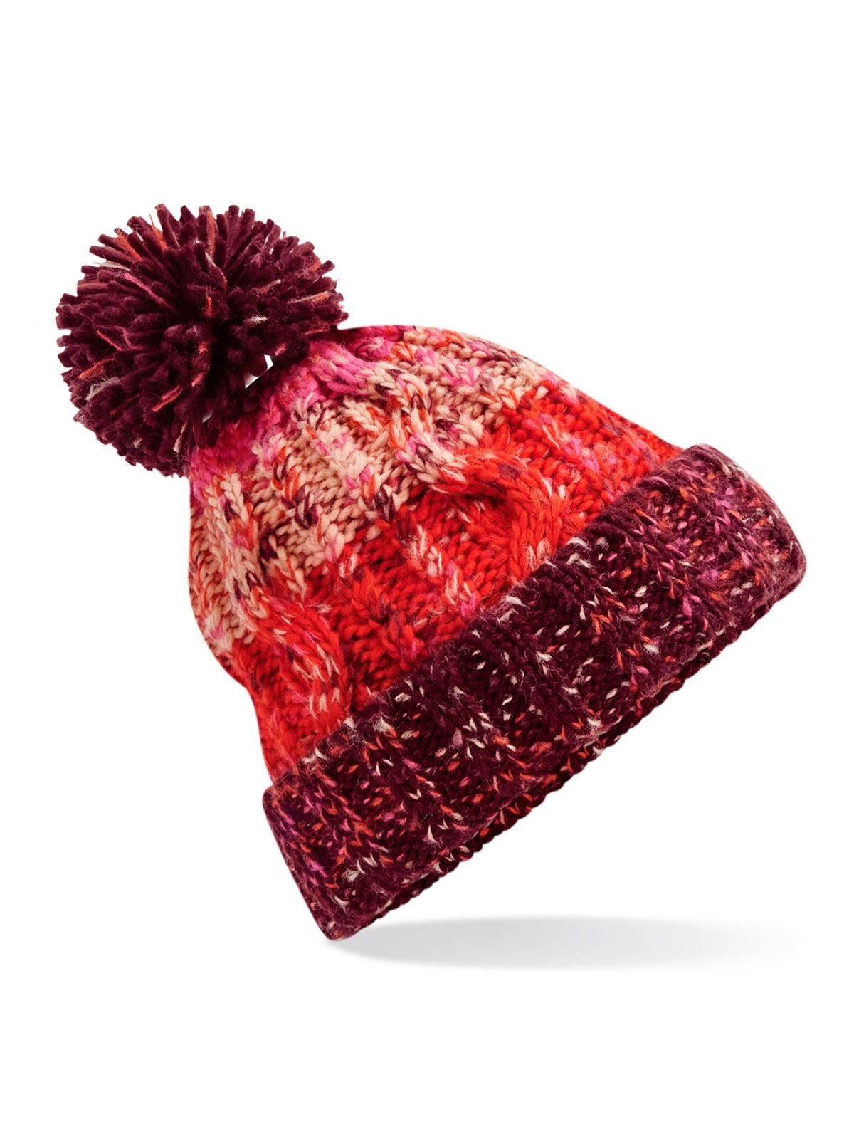 Beanies Corkscrew Pom Pom Beanie cherry sherbet bestickbar und bedruckbar – LA1970