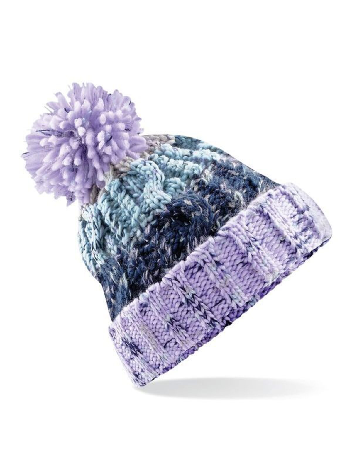 Beanies Corkscrew Pom Pom Beanie lavender fizz bestickbar und bedruckbar – LA1970