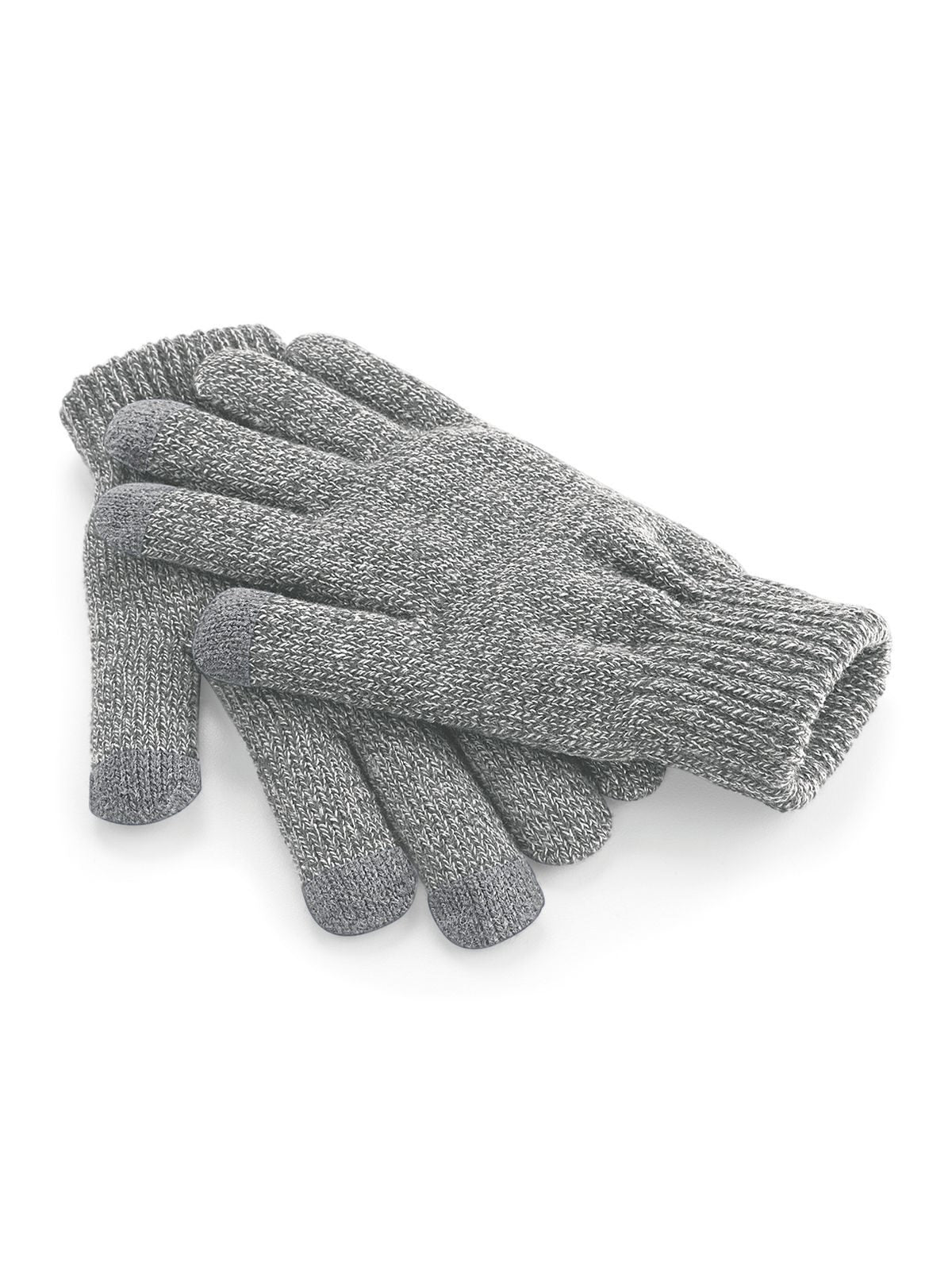 Touchscreen Smart Gloves Herren Schal / Handschuhe – Beechfield – Farbe heather grey – individuell veredelbar
