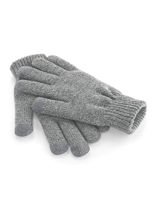Touchscreen Smart Gloves Herren Schal / Handschuhe – Beechfield – Farbe heather grey – individuell veredelbar