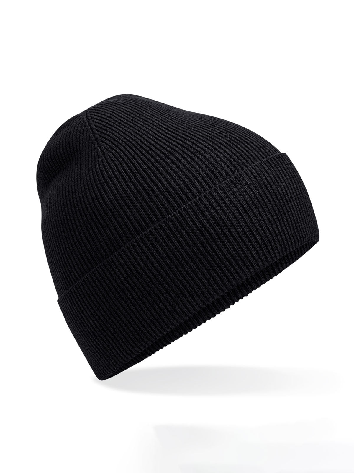 Beanies Organic Cotton Fine Knit Beanie Schwarz bestickbar und bedruckbar – LA1970
