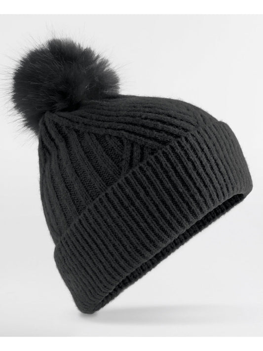Beanies Berretto Snow Luxe Schwarz bestickbar und bedruckbar – LA1970