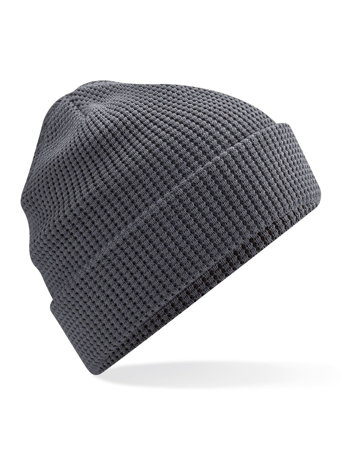 Beanies Organic Cotton Waffle Beanie graphite Grau bestickbar und bedruckbar – LA1970