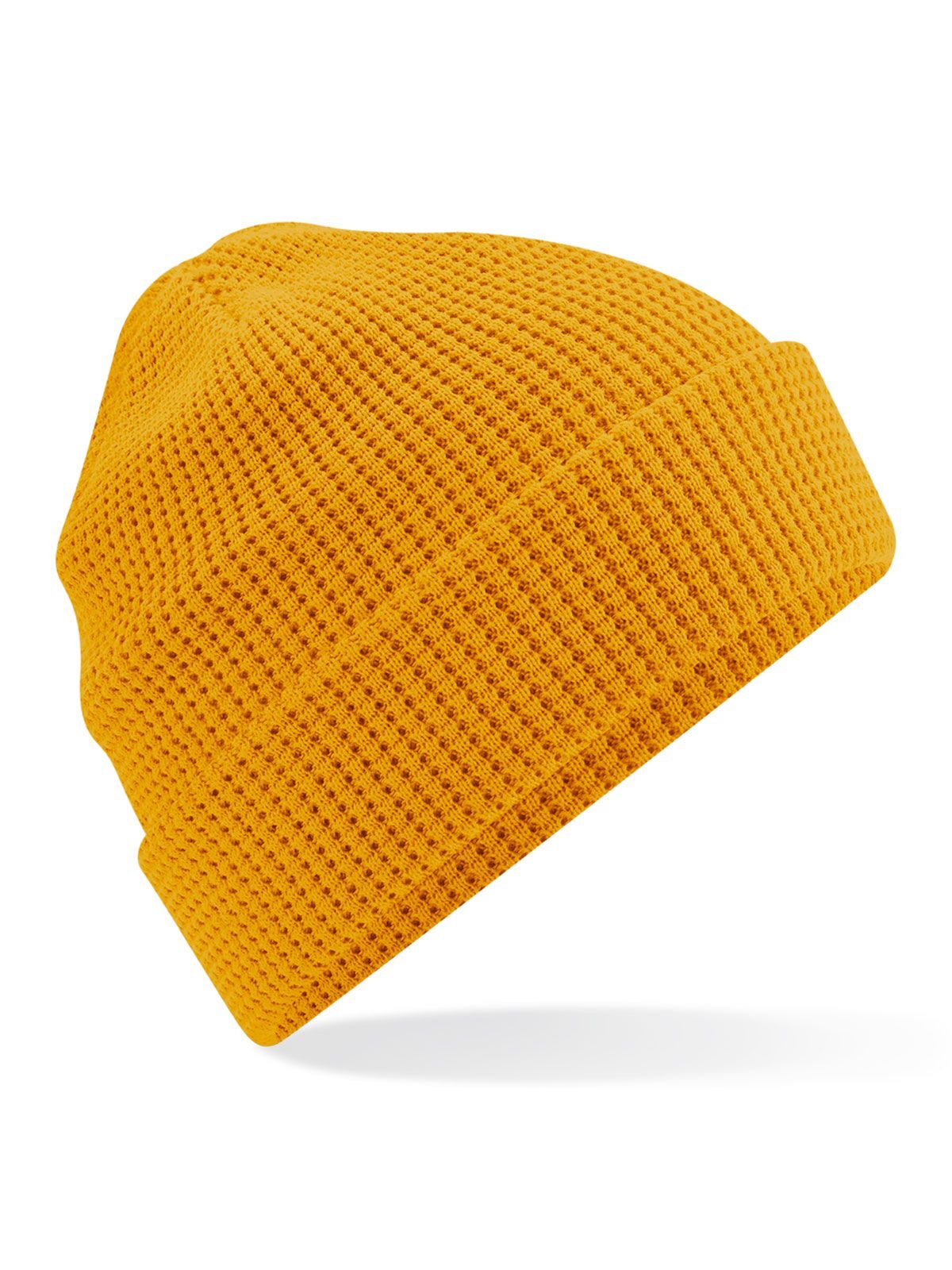 Beanies Organic Cotton Waffle Beanie Senfgelb bestickbar und bedruckbar – LA1970