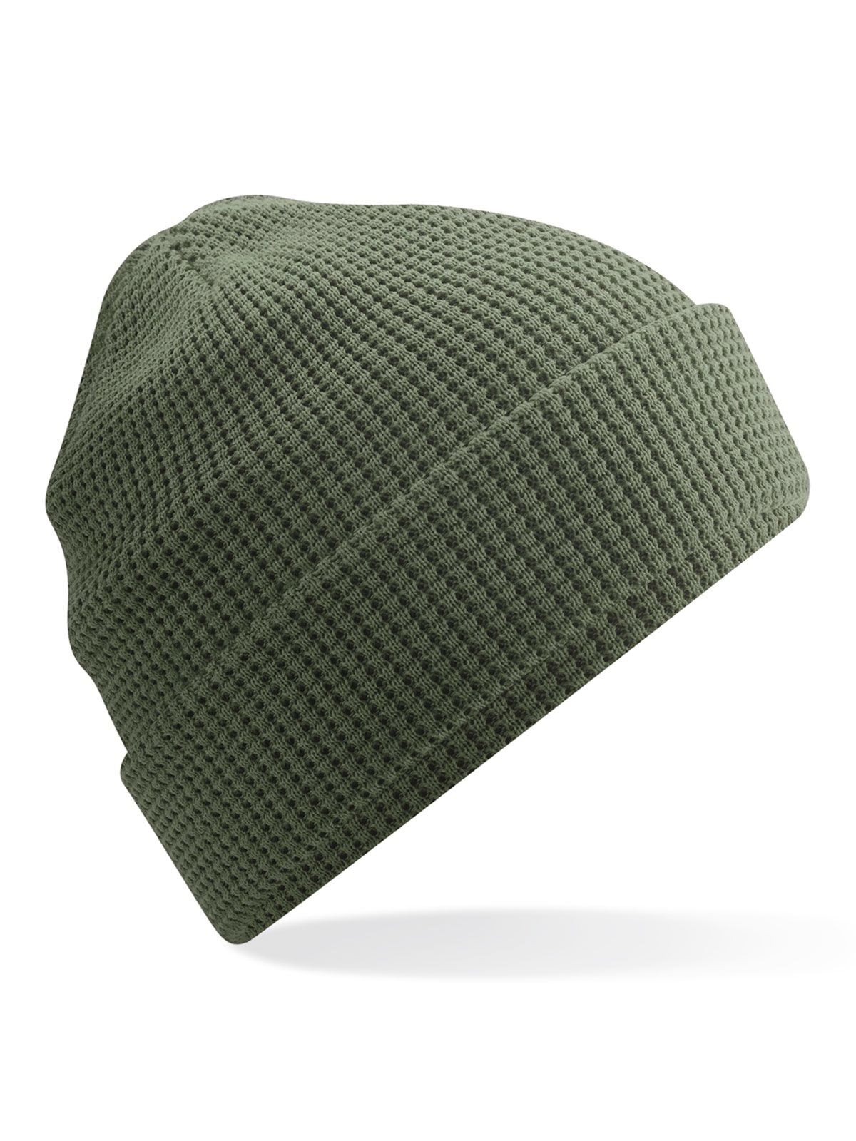 Beanies Organic Cotton Waffle Beanie olive green bestickbar und bedruckbar – LA1970