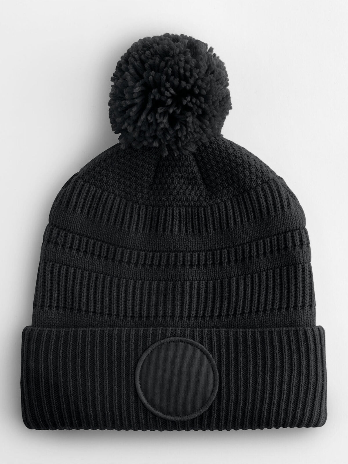 Beanies Berretto Fan Patch Schwarz bestickbar und bedruckbar – LA1970