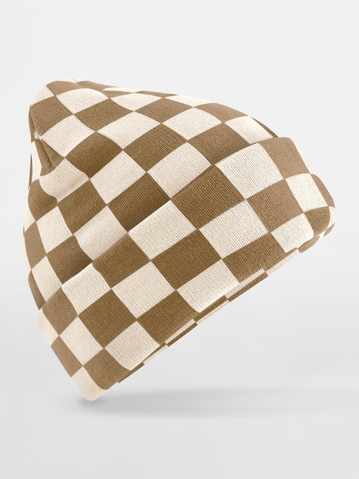 Beanies Berretto a scacchiera biscuit/almond bestickbar und bedruckbar – LA1970