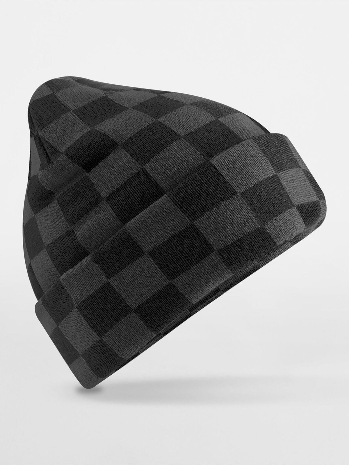 Beanies Berretto a scacchiera Schwarz/charcoal bestickbar und bedruckbar – LA1970