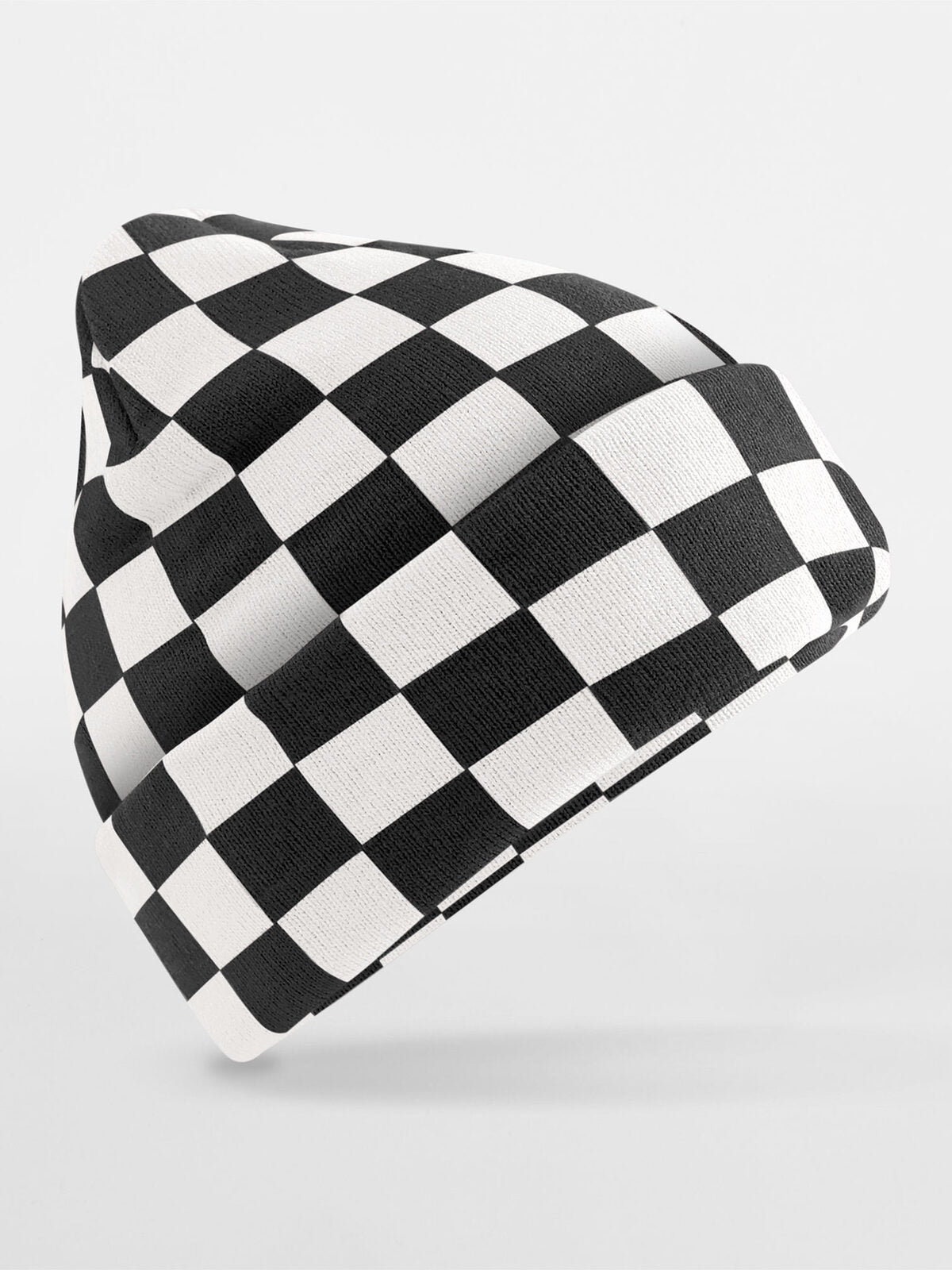 Beanies Berretto a scacchiera Schwarz/soft Weiß bestickbar und bedruckbar – LA1970