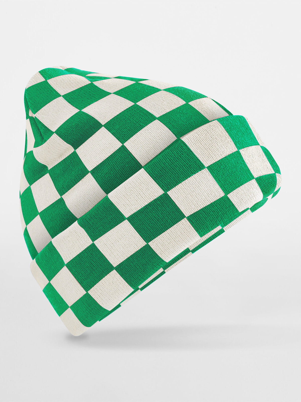Beanies Berretto a scacchiera kelly green/off Weiß bestickbar und bedruckbar – LA1970