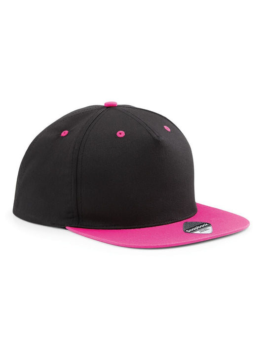 Baseball Caps 5 Panel Contrast Snapback Schwarz/fuchsia bestickbar und bedruckbar – LA1970