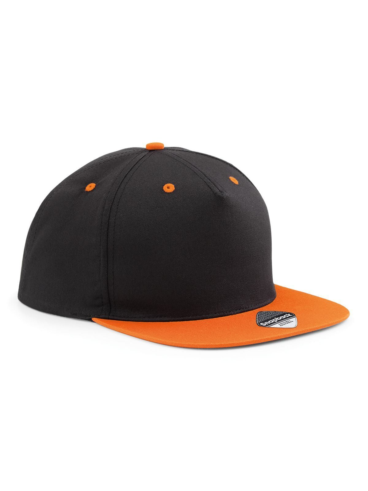 Baseball Caps 5 Panel Contrast Snapback Schwarz/orange bestickbar und bedruckbar – LA1970