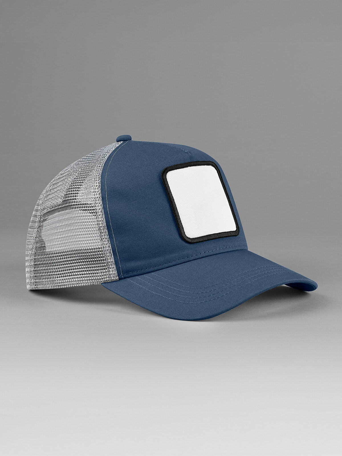 Trucker Caps Appliqué Patch 5 Panel Trucker slate blue/light Grau bestickbar und bedruckbar – LA1970