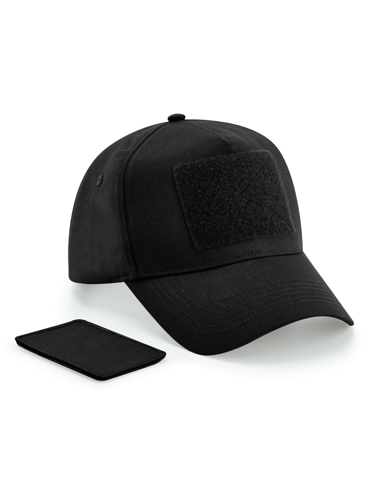 Baseball Caps Removable Patch 5 Panel Cap Schwarz bestickbar und bedruckbar – LA1970