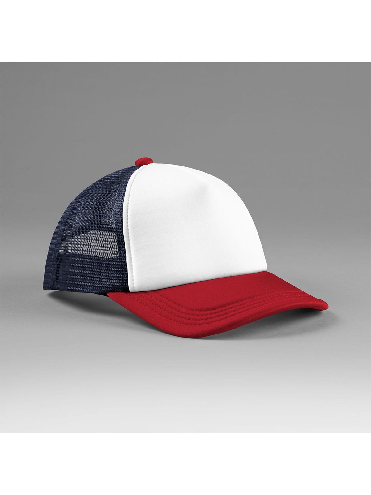 Trucker Caps Retro 5 Panel Trucker Marineblau/Rot bestickbar und bedruckbar – LA1970