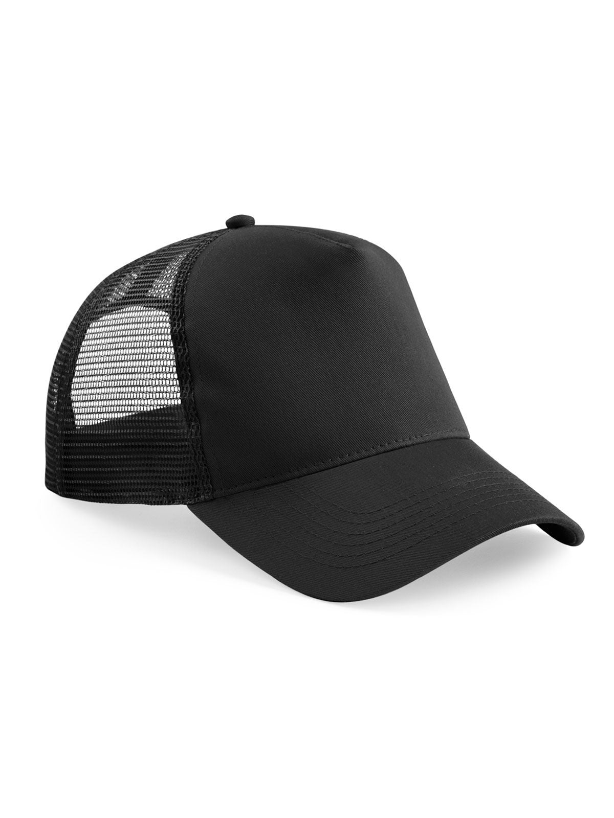 Trucker Caps Junior Snapback Trucker Schwarz/Schwarz bestickbar und bedruckbar – LA1970
