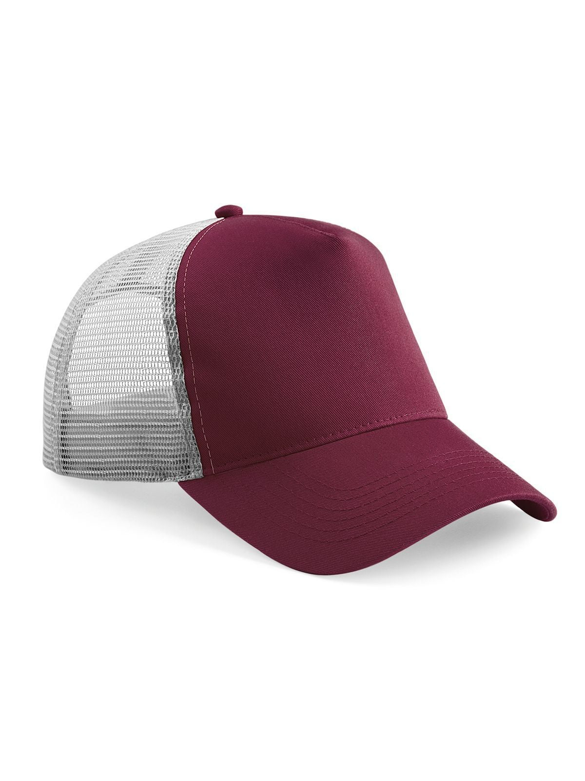 Trucker Caps Snapback Trucker burgundy/light Grau bestickbar und bedruckbar – LA1970
