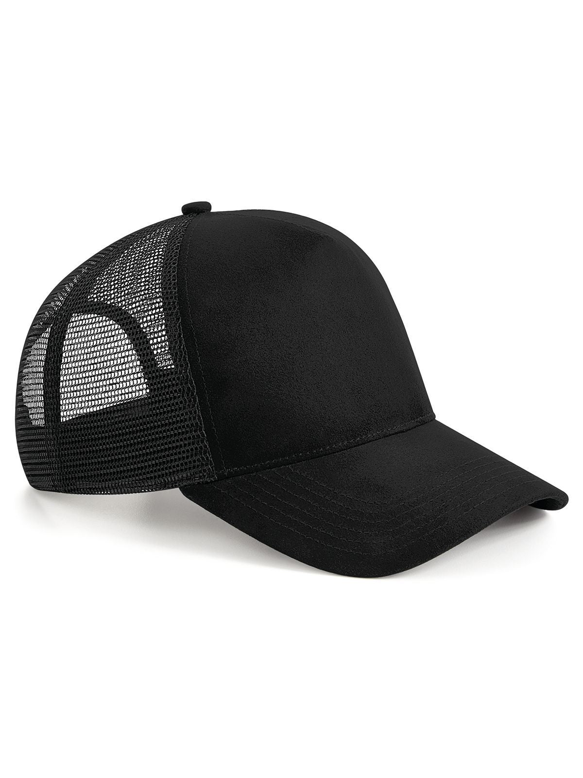 Trucker Caps Suede Snapback Trucker Schwarz bestickbar und bedruckbar – LA1970