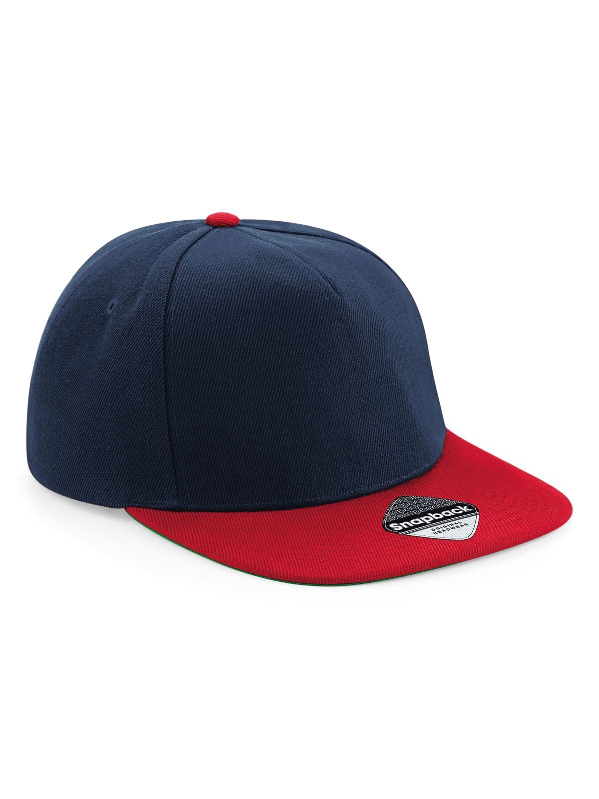 Baseball Caps Original Flat Peak Snapback french Marineblau/classic Rot bestickbar und bedruckbar – LA1970