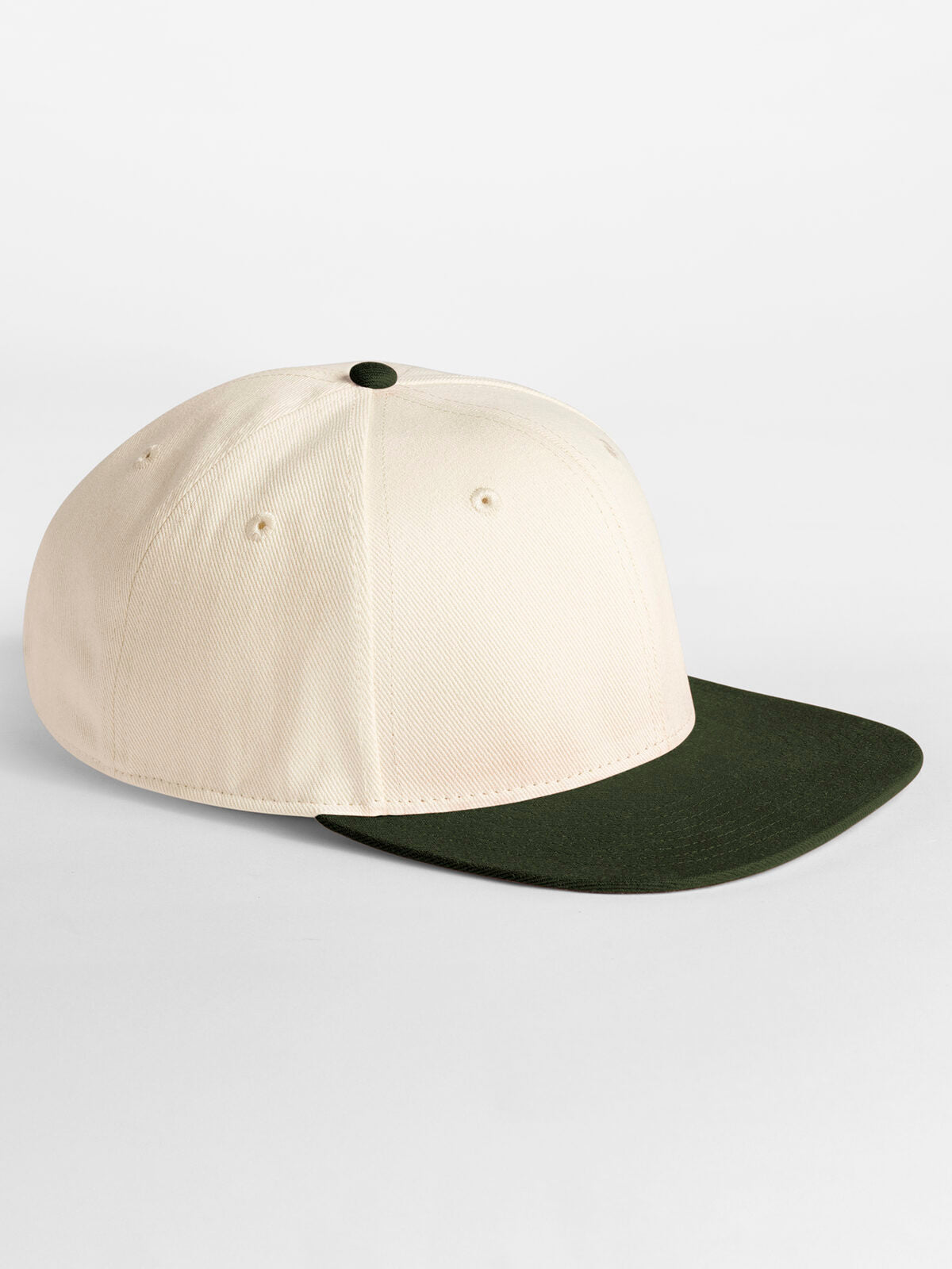 Baseball Caps Contrast Flat Peak 6 Panel Cap natural/dark olive bestickbar und bedruckbar – LA1970