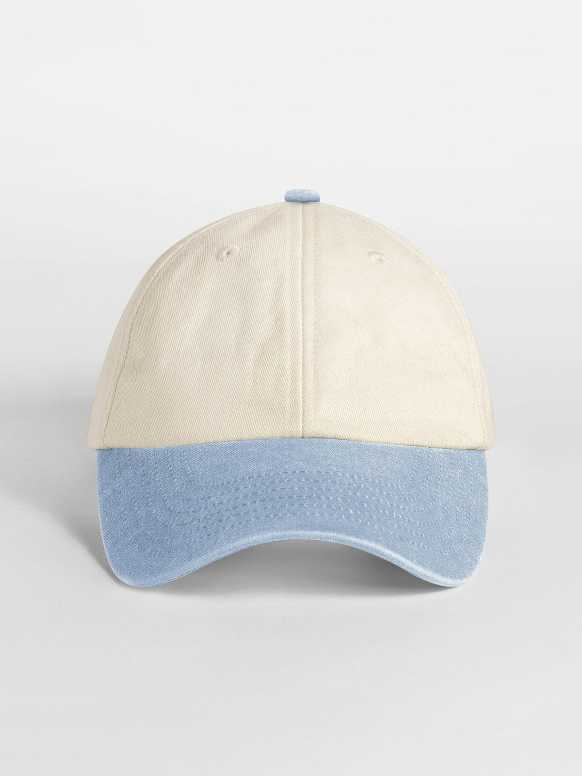 Baseball Caps Contrast Peak Low Profile Vintage Cap natural/vintage light blue bestickbar und bedruckbar – LA1970