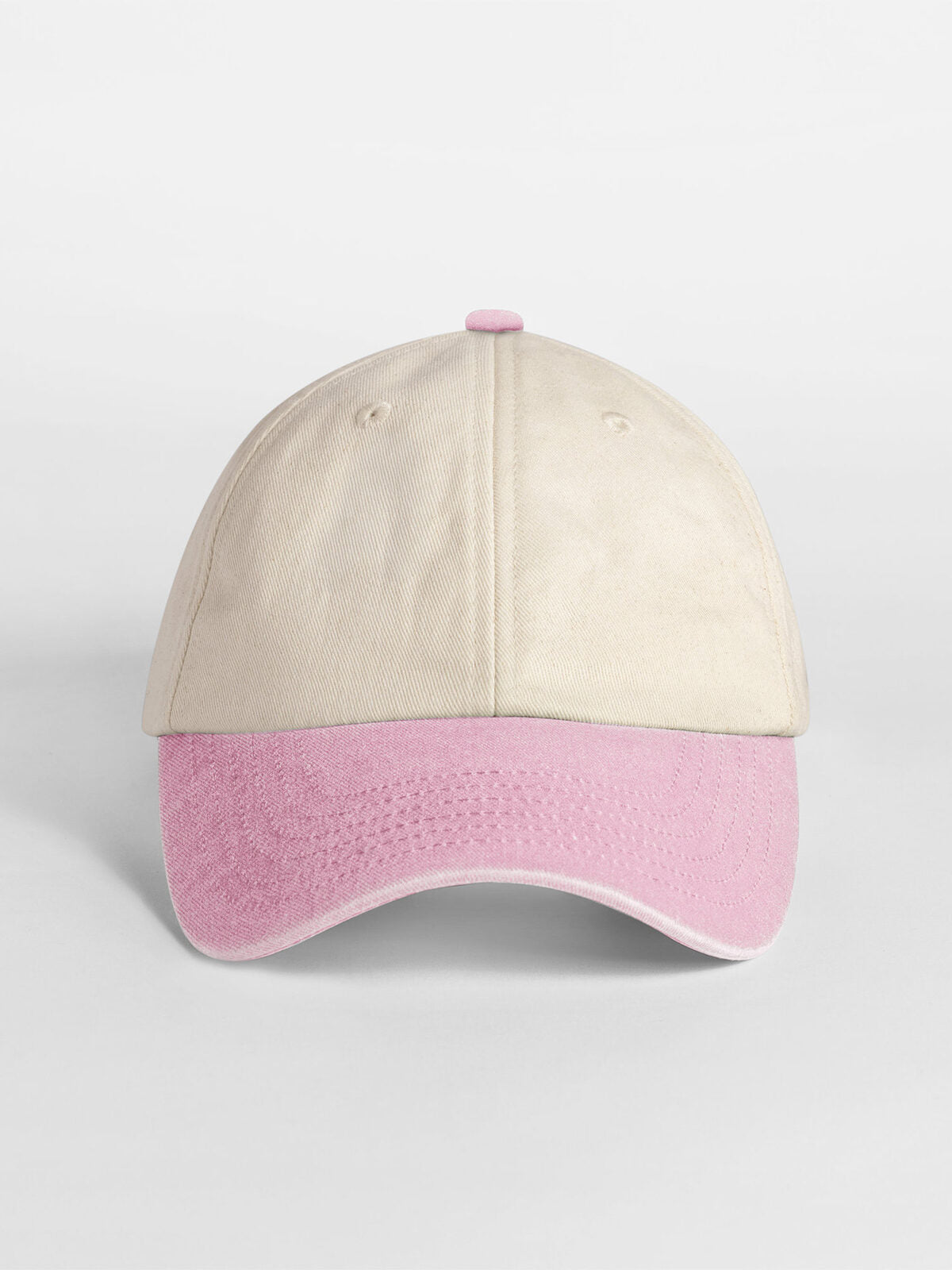 Baseball Caps Contrast Peak Low Profile Vintage Cap natural/vintage dusky pink bestickbar und bedruckbar – LA1970