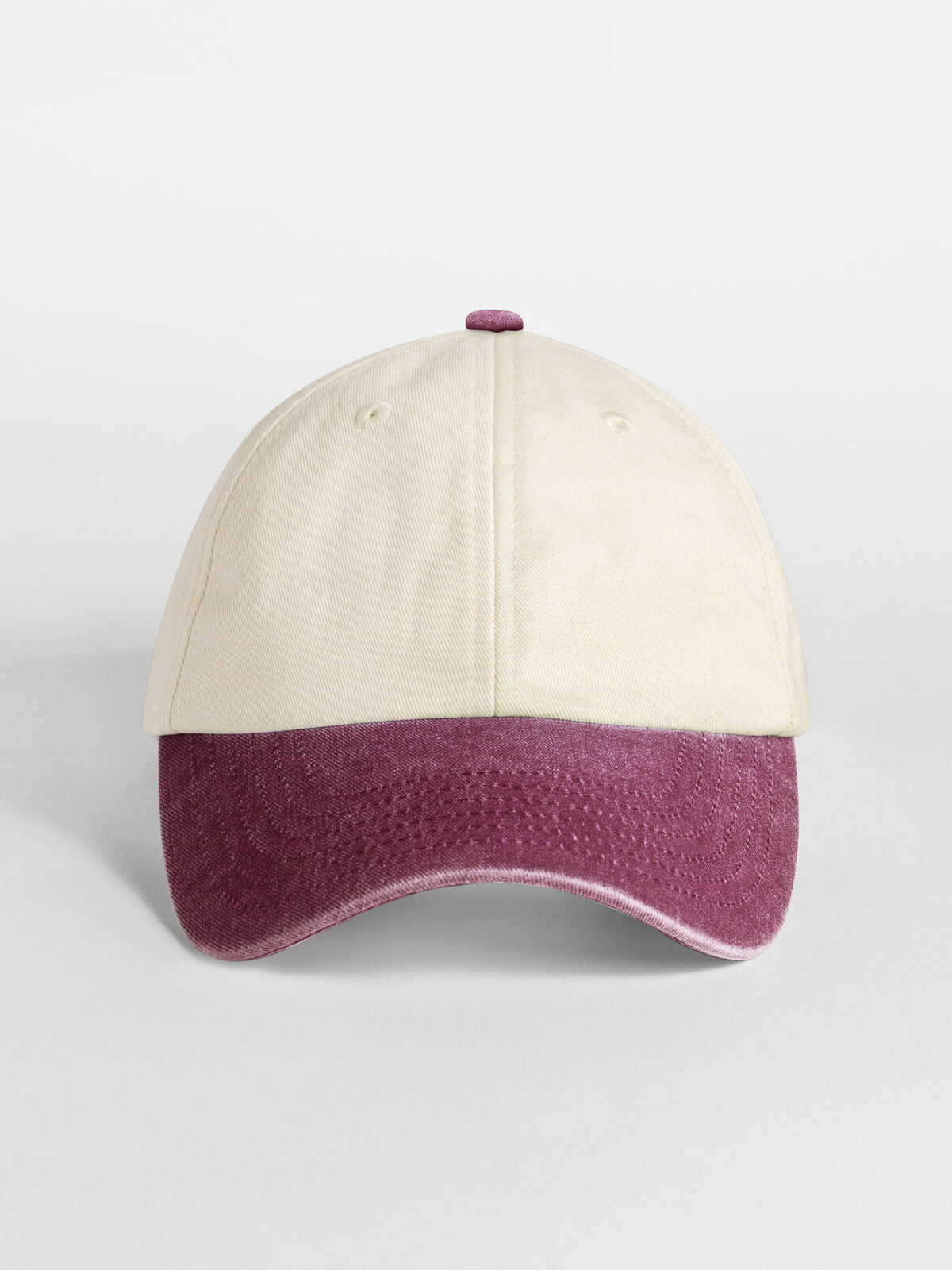 Baseball Caps Contrast Peak Low Profile Vintage Cap natural/vintage Rot bestickbar und bedruckbar – LA1970