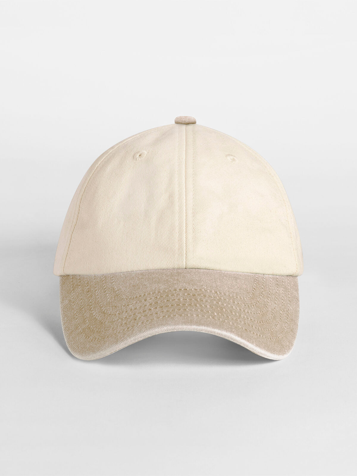 Baseball Caps Contrast Peak Low Profile Vintage Cap natural/vintage dessert sand bestickbar und bedruckbar – LA1970