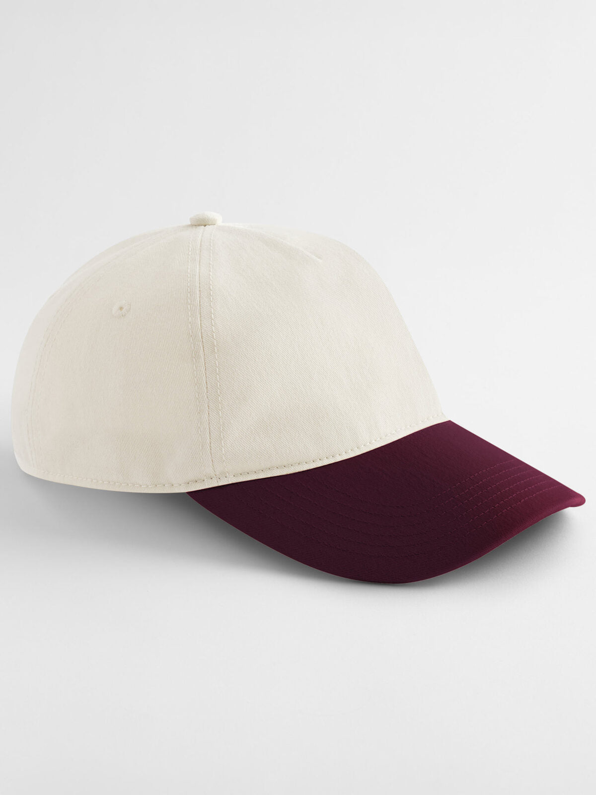 Baseball Cap Contrast Peak Leisure Cap – individuell veredelbar | LA1970 in natural/burgundy