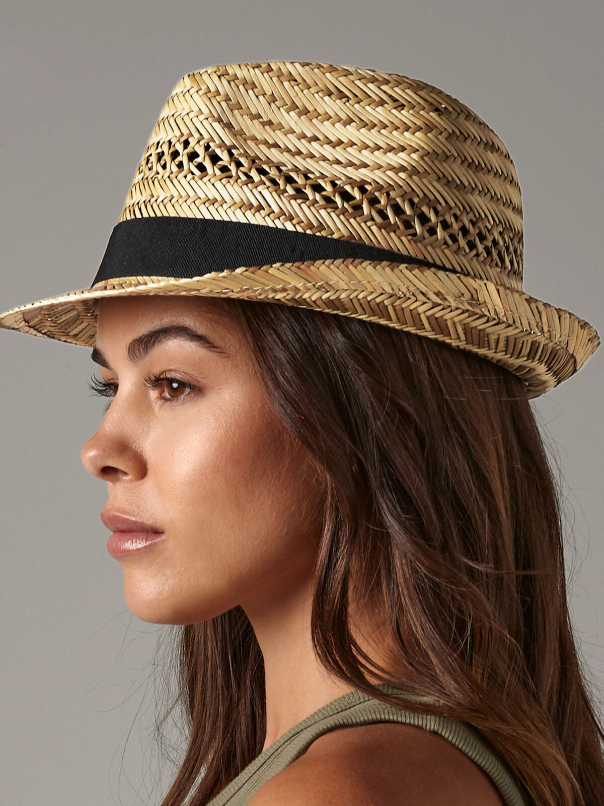 Panama Hats Straw Summer Trilby  bestickbar und bedruckbar – LA1970