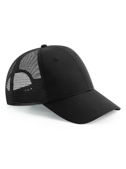 Trucker Caps Recycled Urbanwear 6 Panel Snapback Trucker Schwarz bestickbar und bedruckbar – LA1970