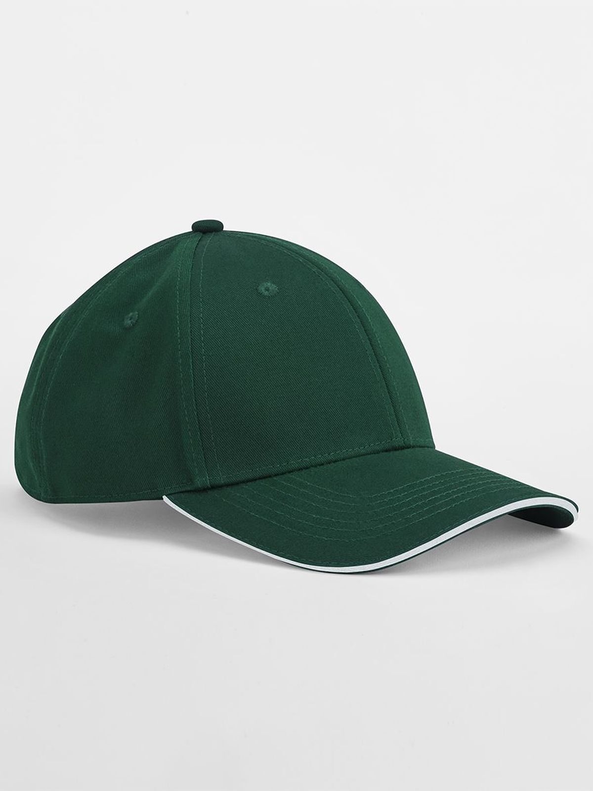 Baseball Caps EarthAware® Classic Organic Cotton 6 Panel Cap -  Sandwich Peak Flaschengrün/Weiß bestickbar und bedruckbar – LA1970