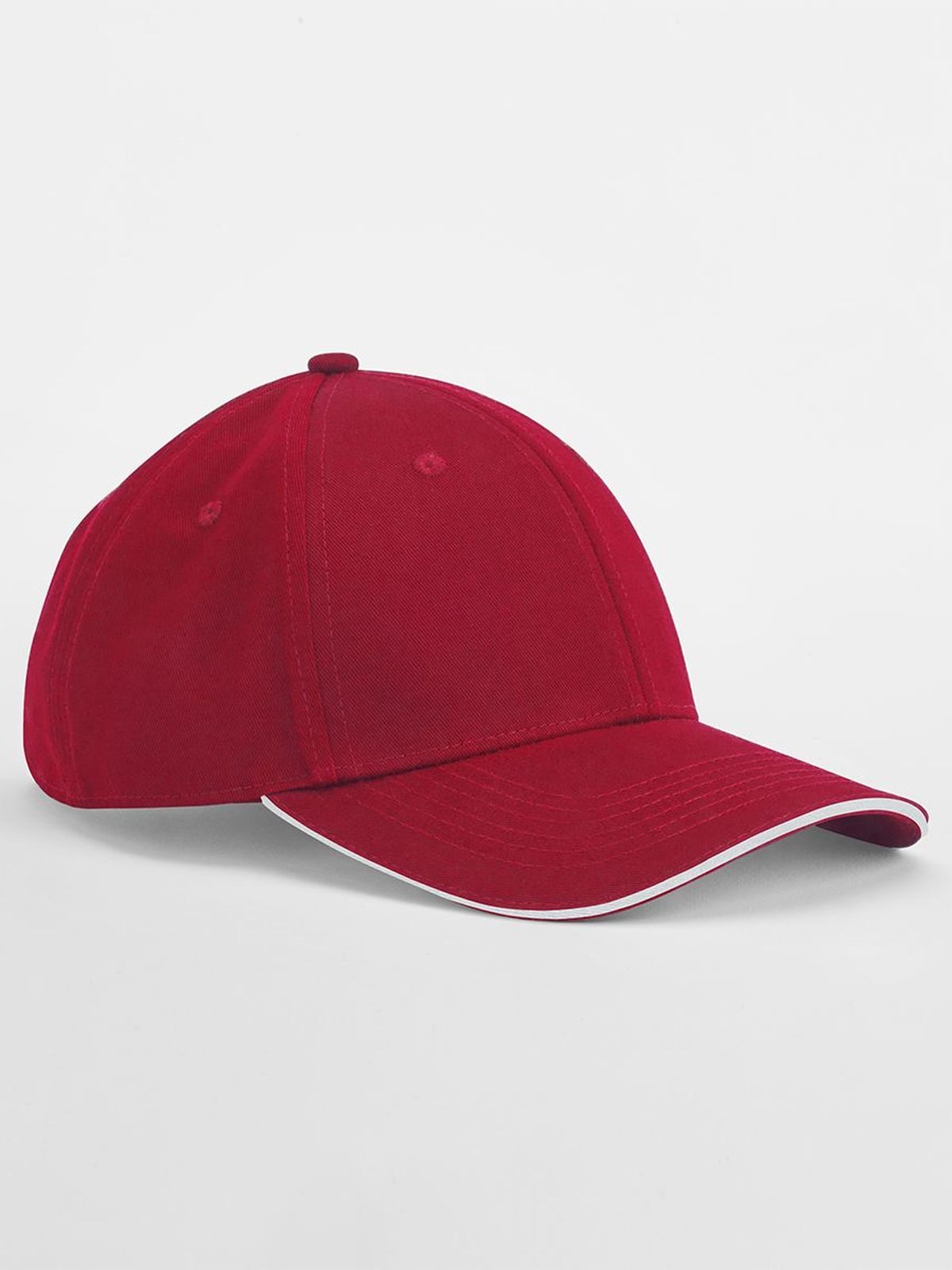 Baseball Caps EarthAware® Classic Organic Cotton 6 Panel Cap -  Sandwich Peak classic Rot/Weiß bestickbar und bedruckbar – LA1970