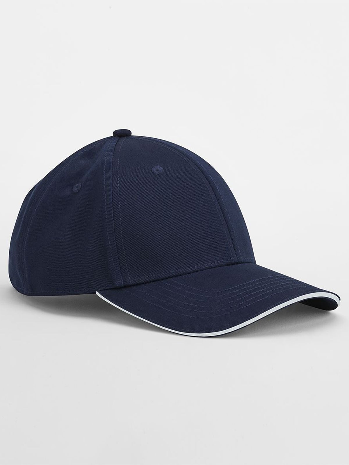 Baseball Caps EarthAware® Classic Organic Cotton 6 Panel Cap -  Sandwich Peak french Marineblau/Weiß bestickbar und bedruckbar – LA1970