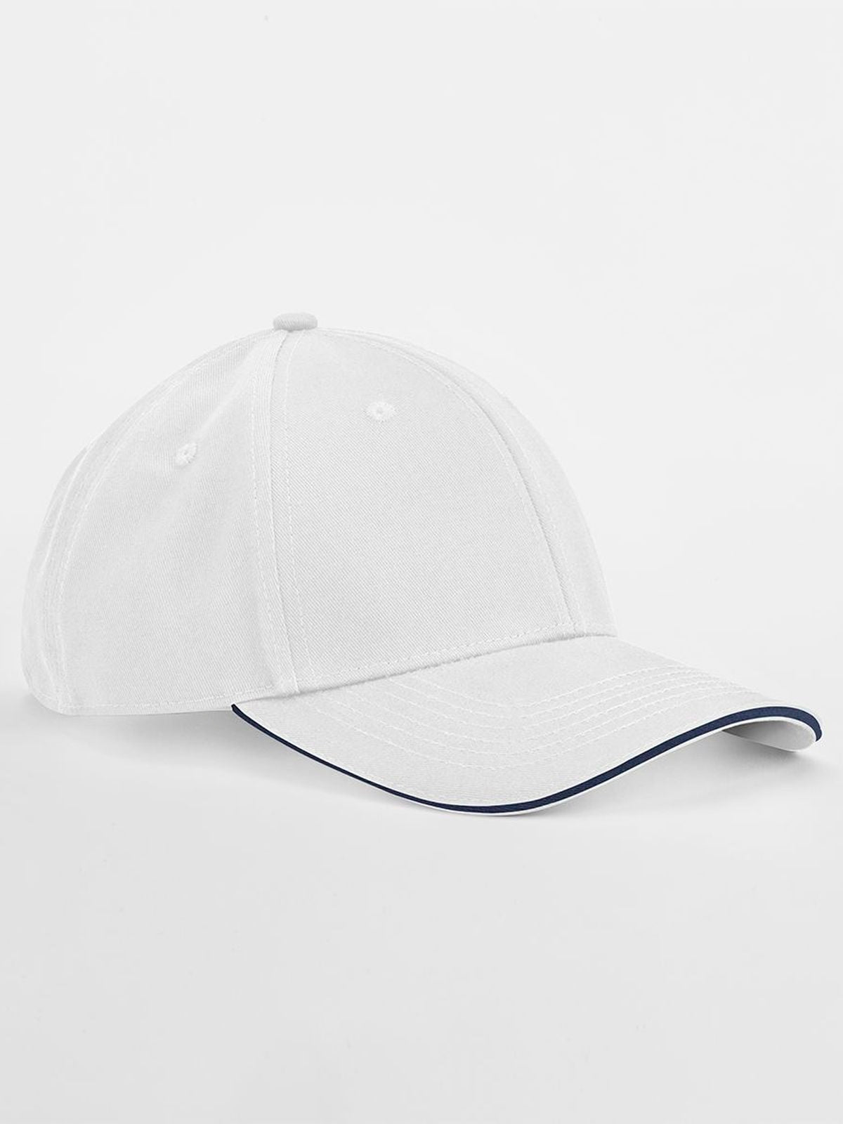 Baseball Caps EarthAware® Classic Organic Cotton 6 Panel Cap -  Sandwich Peak Weiß/french Marineblau bestickbar und bedruckbar – LA1970