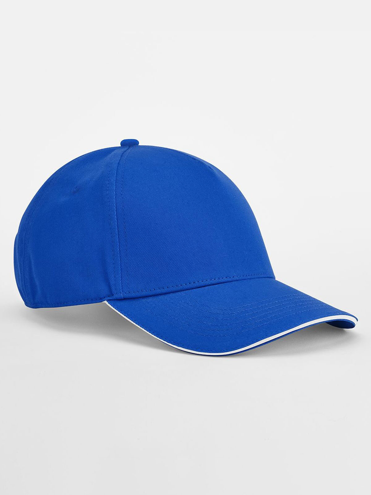 Baseball Caps EarthAware® Classic Organic Cotton 5 Panel Cap -  Sandwich Peak bright Royalblaublau/Weiß bestickbar und bedruckbar – LA1970