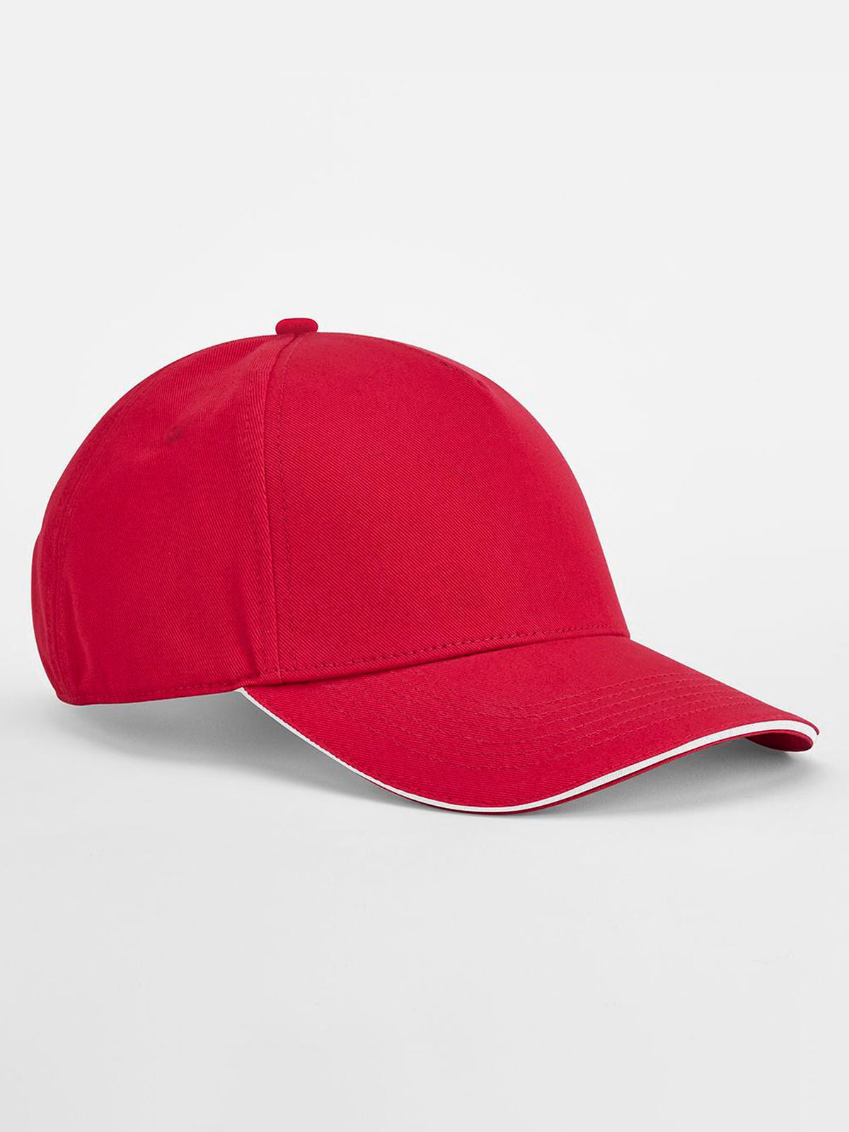 Baseball Caps EarthAware® Classic Organic Cotton 5 Panel Cap -  Sandwich Peak classic Rot/Weiß bestickbar und bedruckbar – LA1970