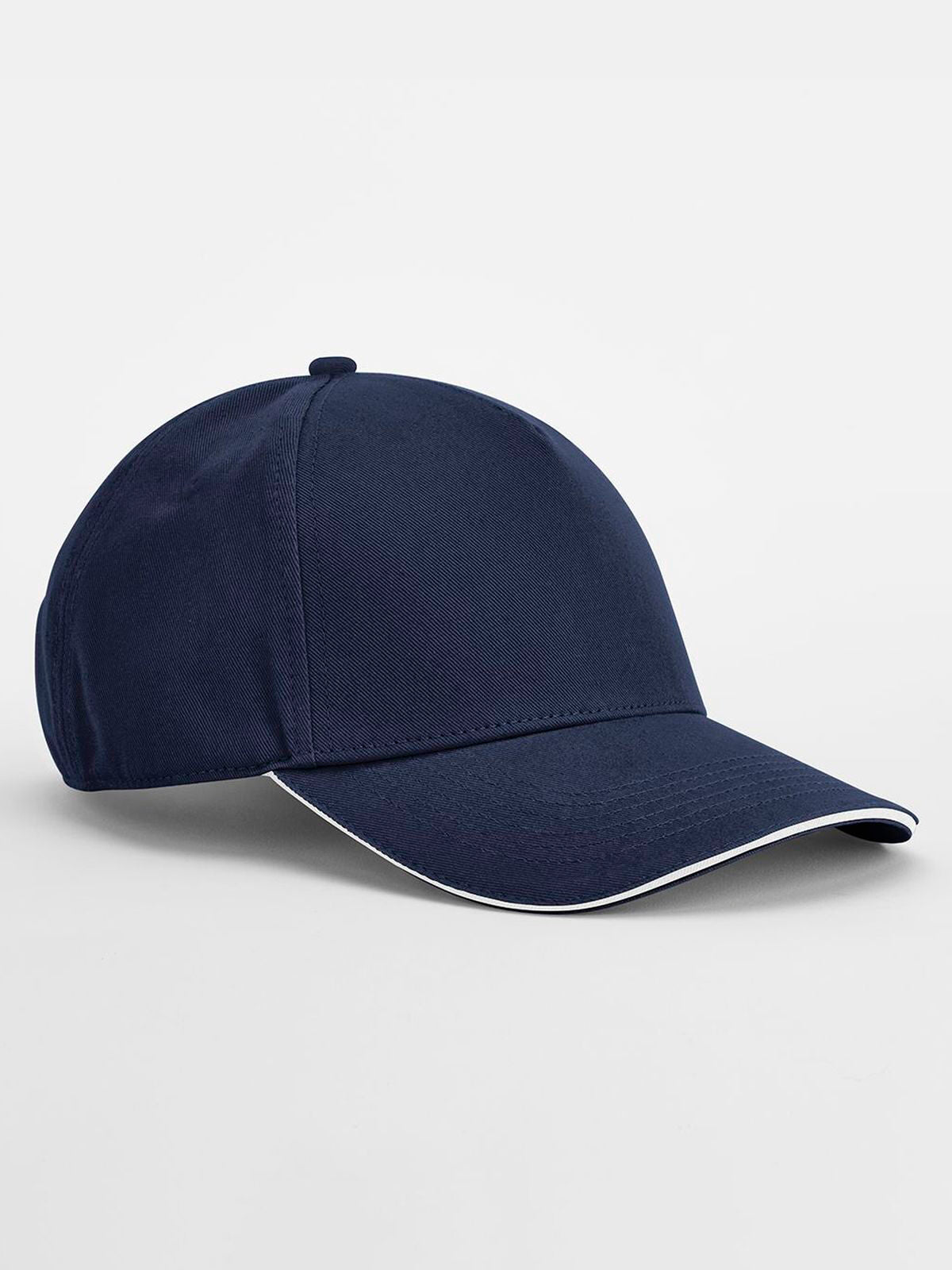 Baseball Caps EarthAware® Classic Organic Cotton 5 Panel Cap -  Sandwich Peak french Marineblau/Weiß bestickbar und bedruckbar – LA1970