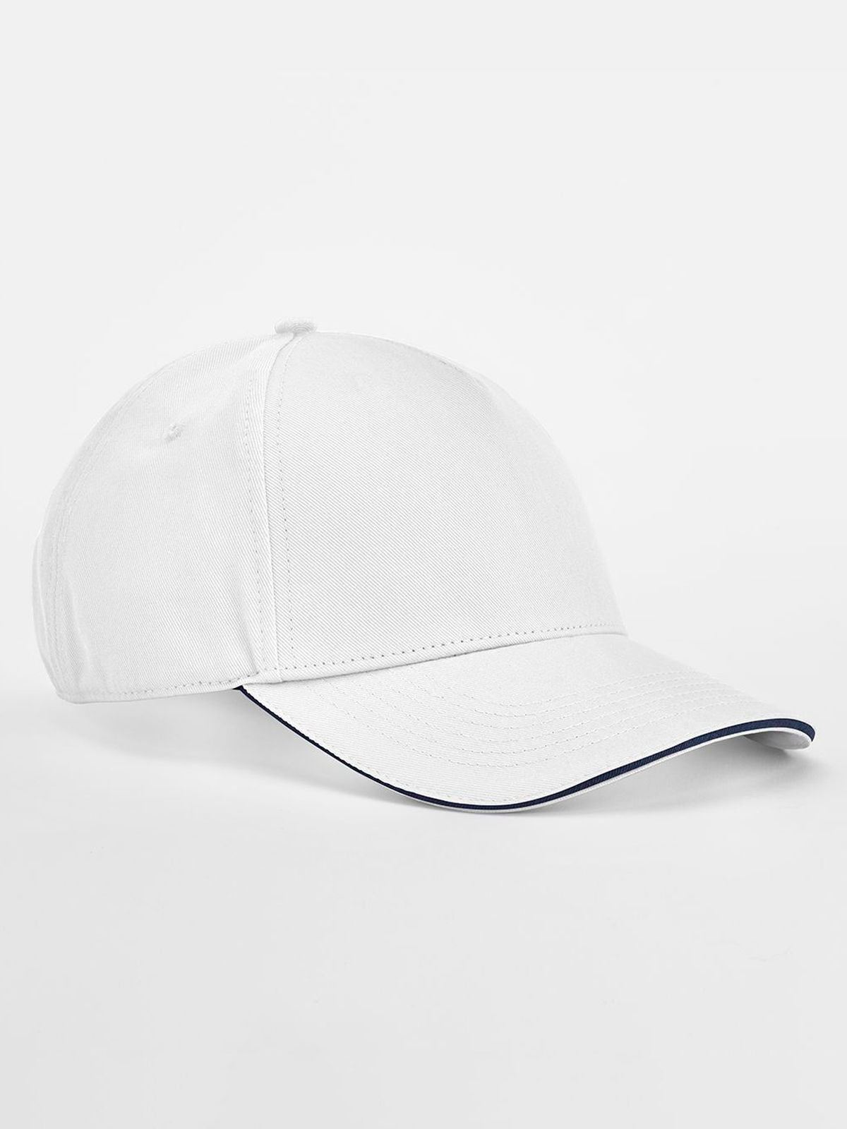 Baseball Caps EarthAware® Classic Organic Cotton 5 Panel Cap -  Sandwich Peak Weiß/french Marineblau bestickbar und bedruckbar – LA1970