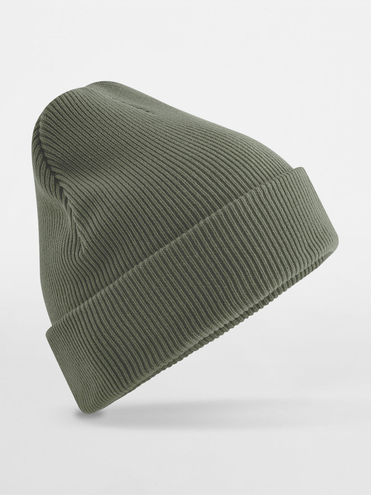 Beanies Berretto con risvolto in cotone organico olive green bestickbar und bedruckbar – LA1970