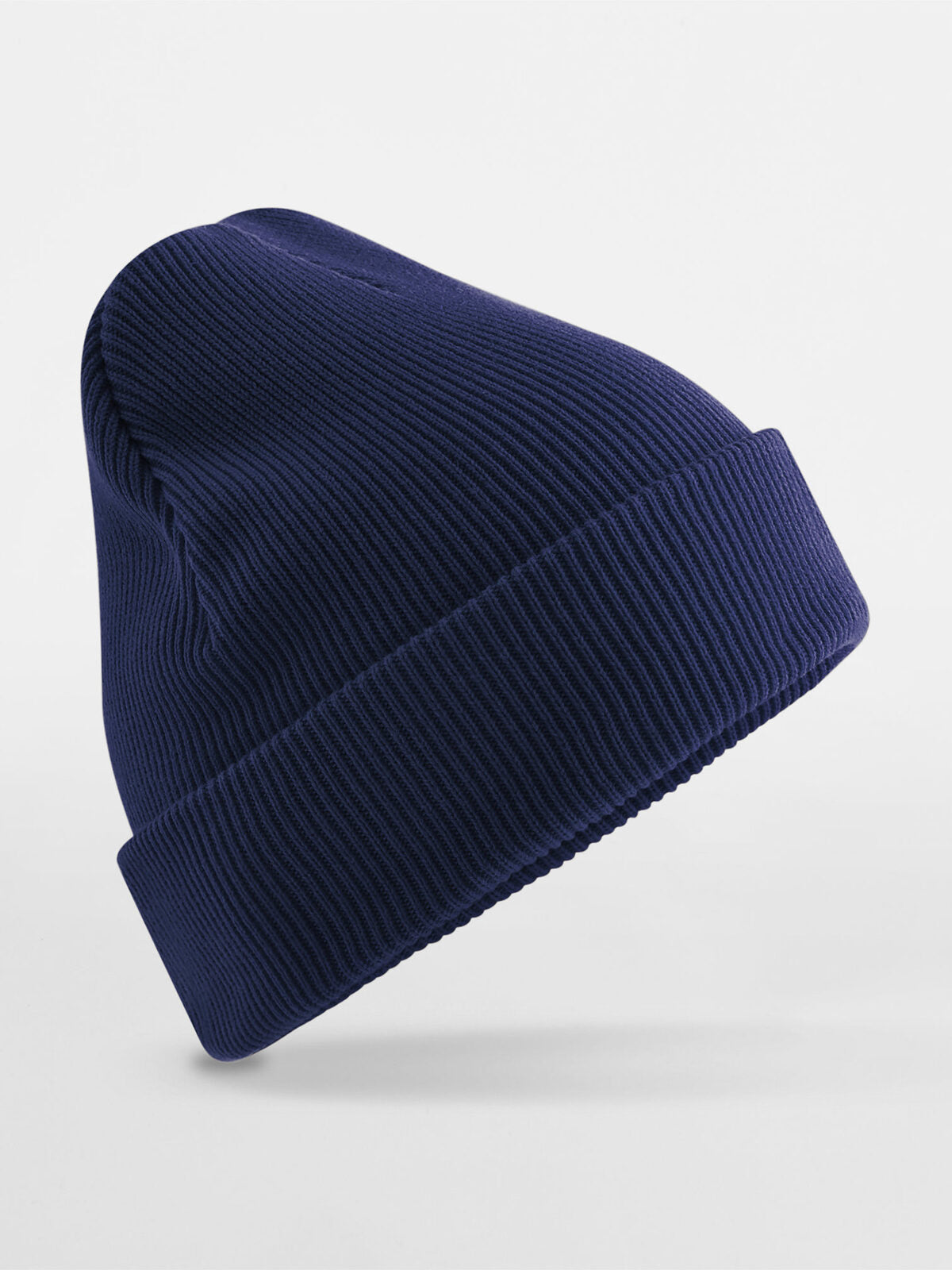 Beanies Berretto con risvolto in cotone organico oxford Marineblau bestickbar und bedruckbar – LA1970