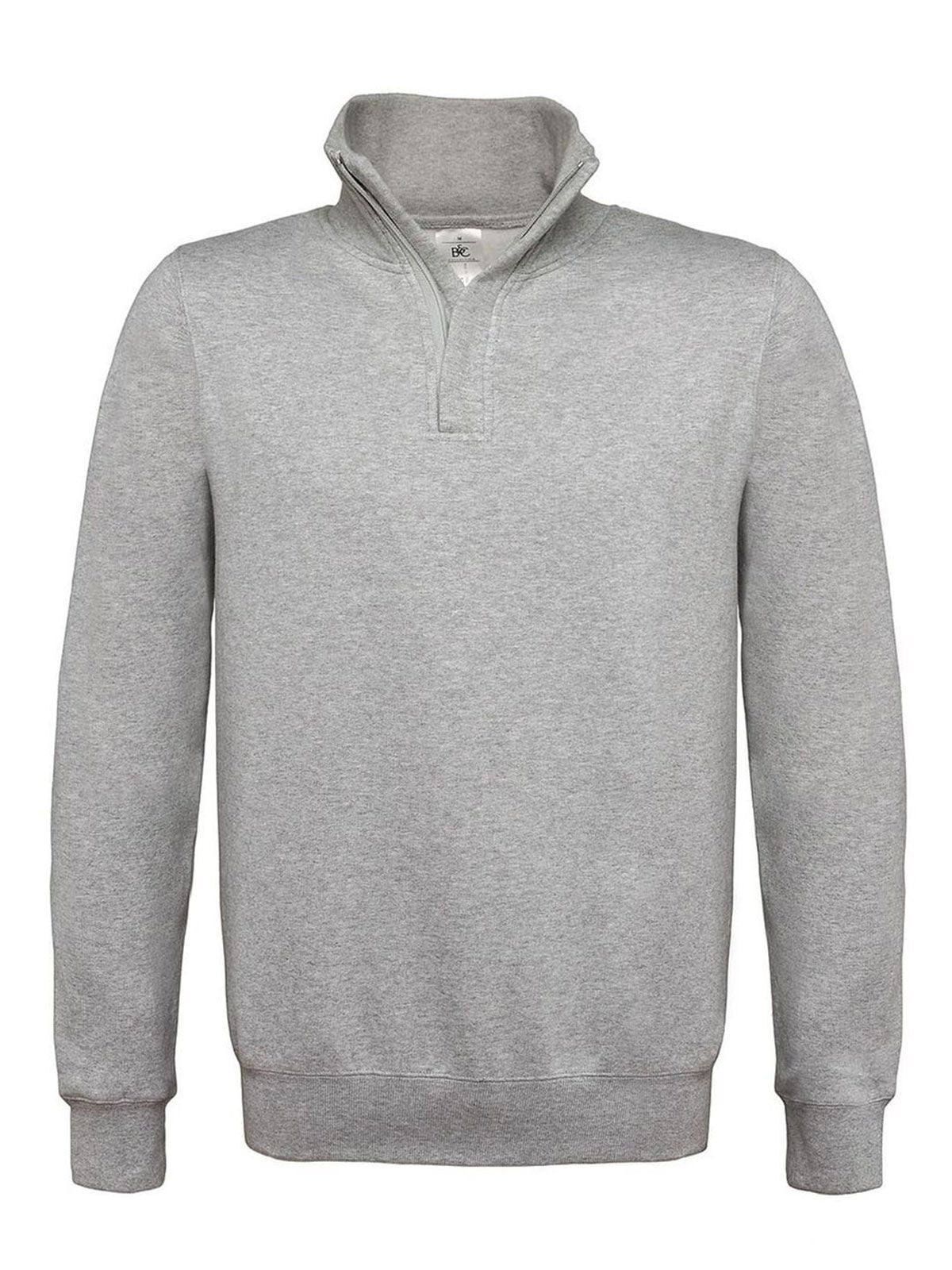ID.004 Herren Sweatshirt / Hoodie – B&C – Farbe heather grey – individuell veredelbar