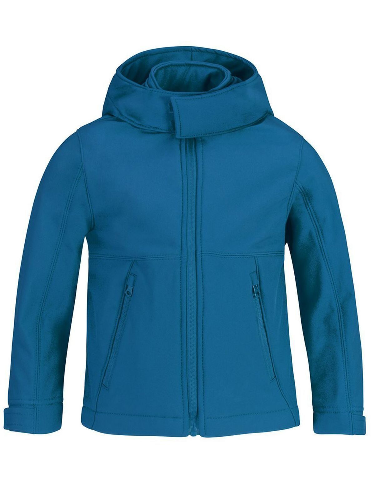 Hooded Softshell Kinder – B&C – Farbe azure – individuell veredelbar