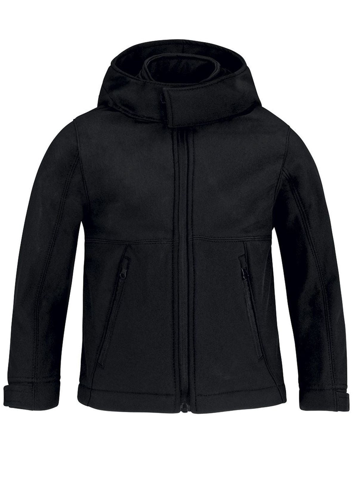 Hooded Softshell Kinder – B&C – Farbe Schwarz – individuell veredelbar