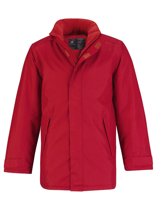 Real+ Herren Jacke – B&C – Farbe deep red – individuell veredelbar
