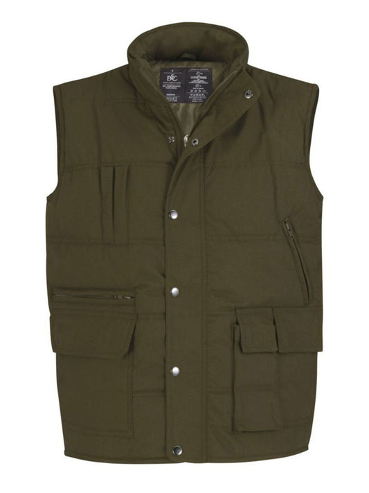 Bodywarmer Explorer Herren Jacke – B&C – Farbe Olive – individuell veredelbar