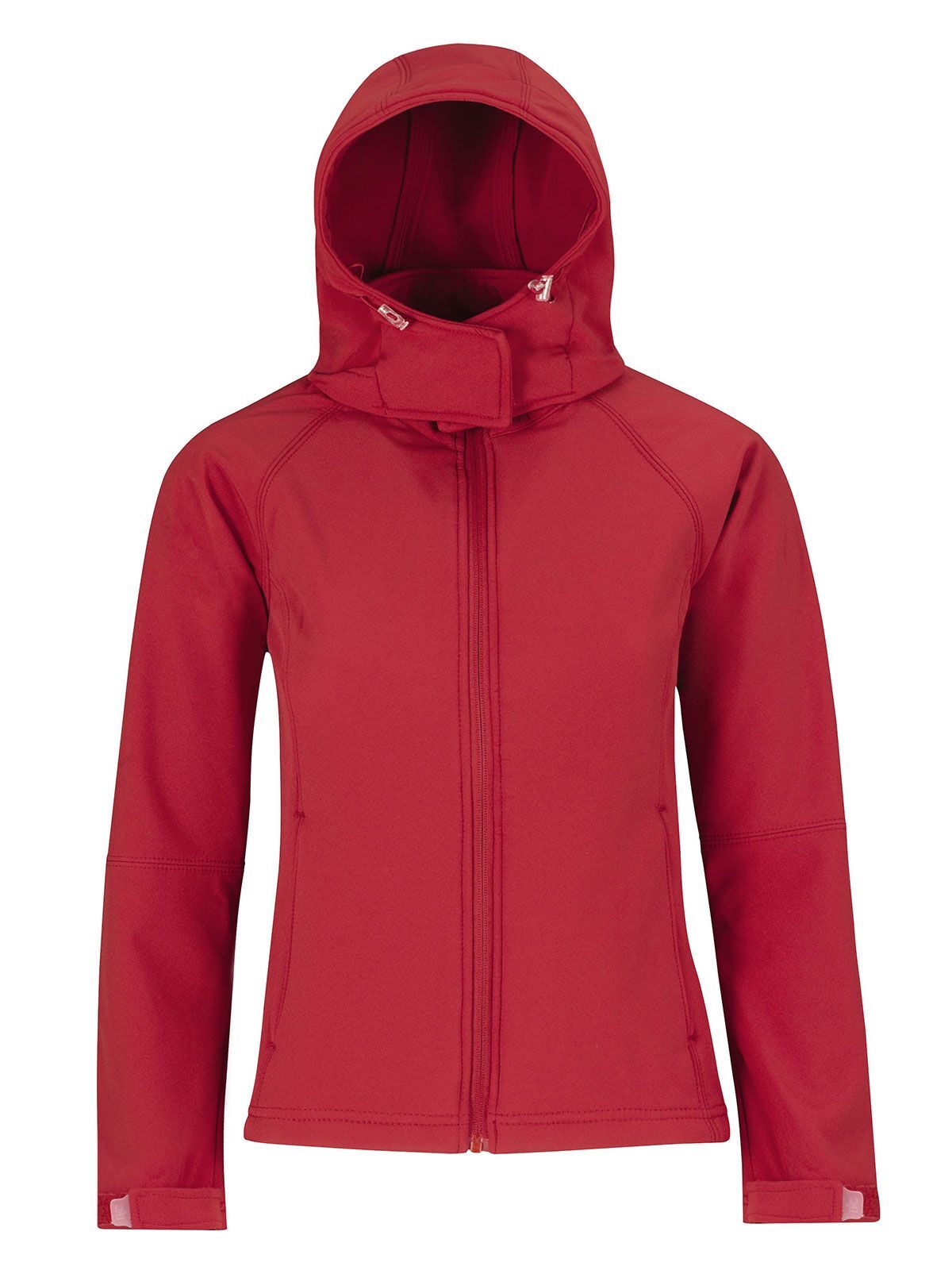 Hooded Softshell Damen – B&C – Farbe Rot – individuell veredelbar
