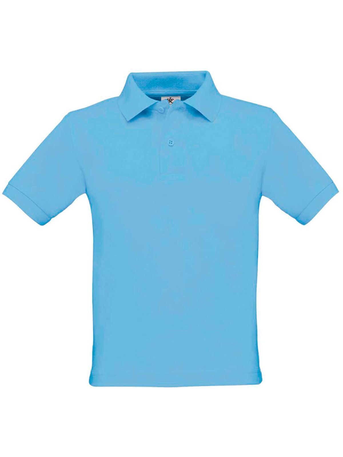 Safran Kinder Poloshirt – B&C – Farbe Hellblau – individuell veredelbar